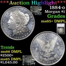 ***Auction Highlight*** 1884-o Morgan Dollar $1 Graded ms65+ DMPL By SEGS (fc)