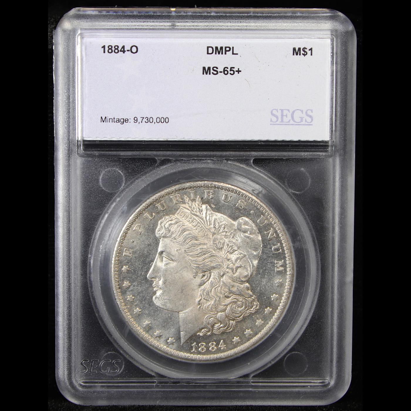 ***Auction Highlight*** 1884-o Morgan Dollar $1 Graded ms65+ DMPL By SEGS (fc)