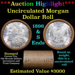 ***Auction Highlight*** 1896 & S Uncirculated Morgan Dollar Shotgun Roll (fc)