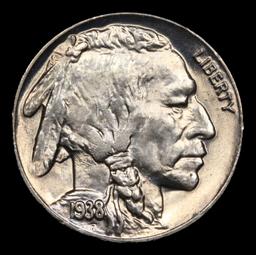 1938-d Buffalo Nickel 5c Grades Choice Unc