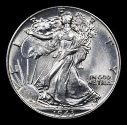 1943-p Walking Liberty Half Dollar 50c Grades Choice Unc