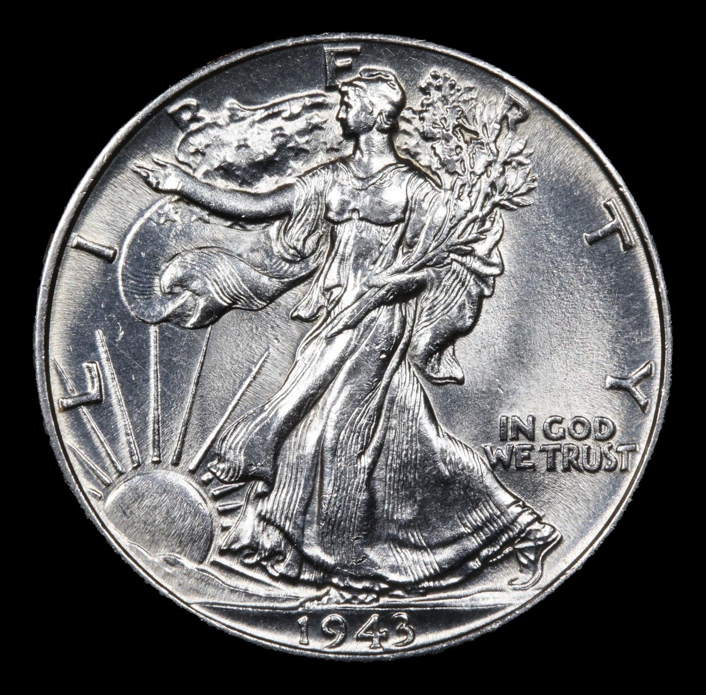 1943-p Walking Liberty Half Dollar 50c Grades Choice Unc