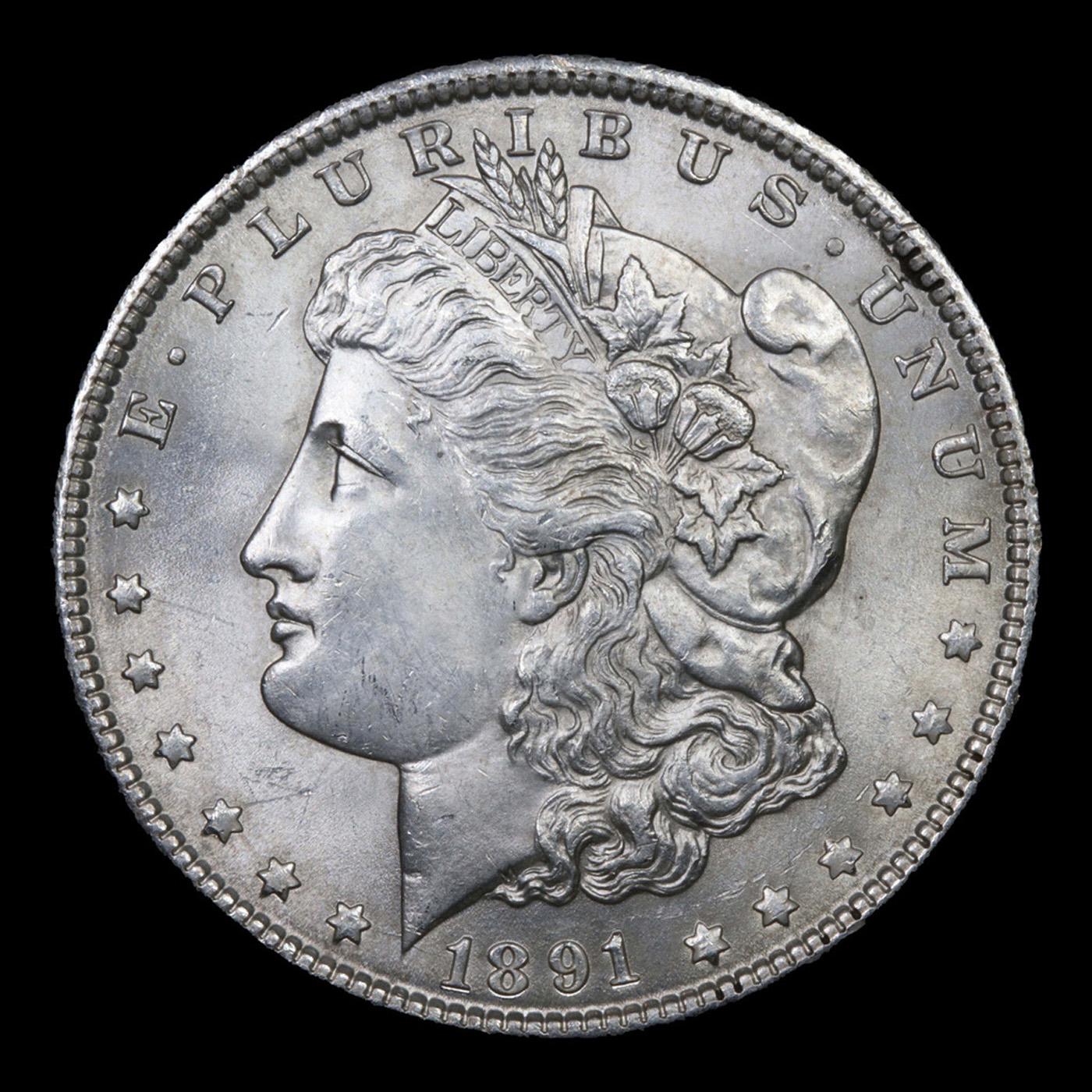 ***Auction Highlight*** 1891-p Morgan Dollar $1 Graded Choice+ Unc By USCG (fc)