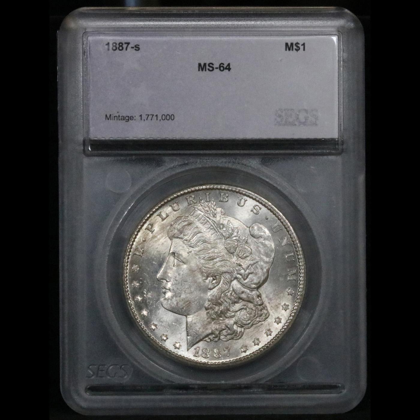 ***Auction Highlight*** 1887-s Morgan Dollar $1 Graded ms64 By SEGS (fc)
