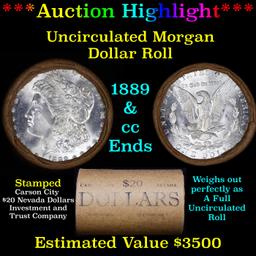 ***Auction Highlight*** 1889 & CC Uncirculated Morgan Dollar Shotgun Roll (fc)