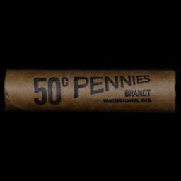 ***Auction Highlight*** Shotgun Lincoln 1c roll, 1960-p 50 pcs Brandt Wrapper (fc)