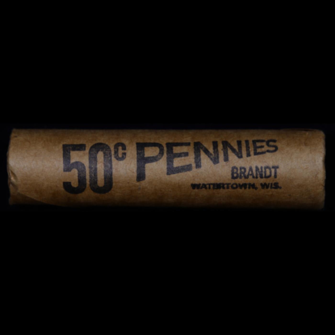 ***Auction Highlight*** Shotgun Lincoln 1c roll, 1960-p 50 pcs Brandt Wrapper (fc)