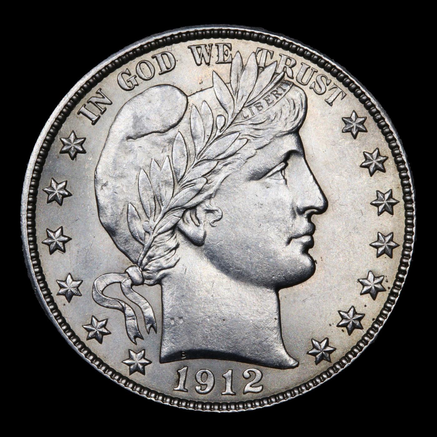 ***Auction Highlight*** 1912-p Barber Half Dollars 50c Graded GEM+ Unc By USCG (fc)