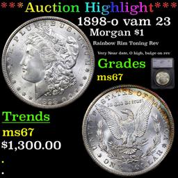 ***Auction Highlight*** 1898-o vam 23 Morgan Dollar $1 Graded ms67 By SEGS (fc)