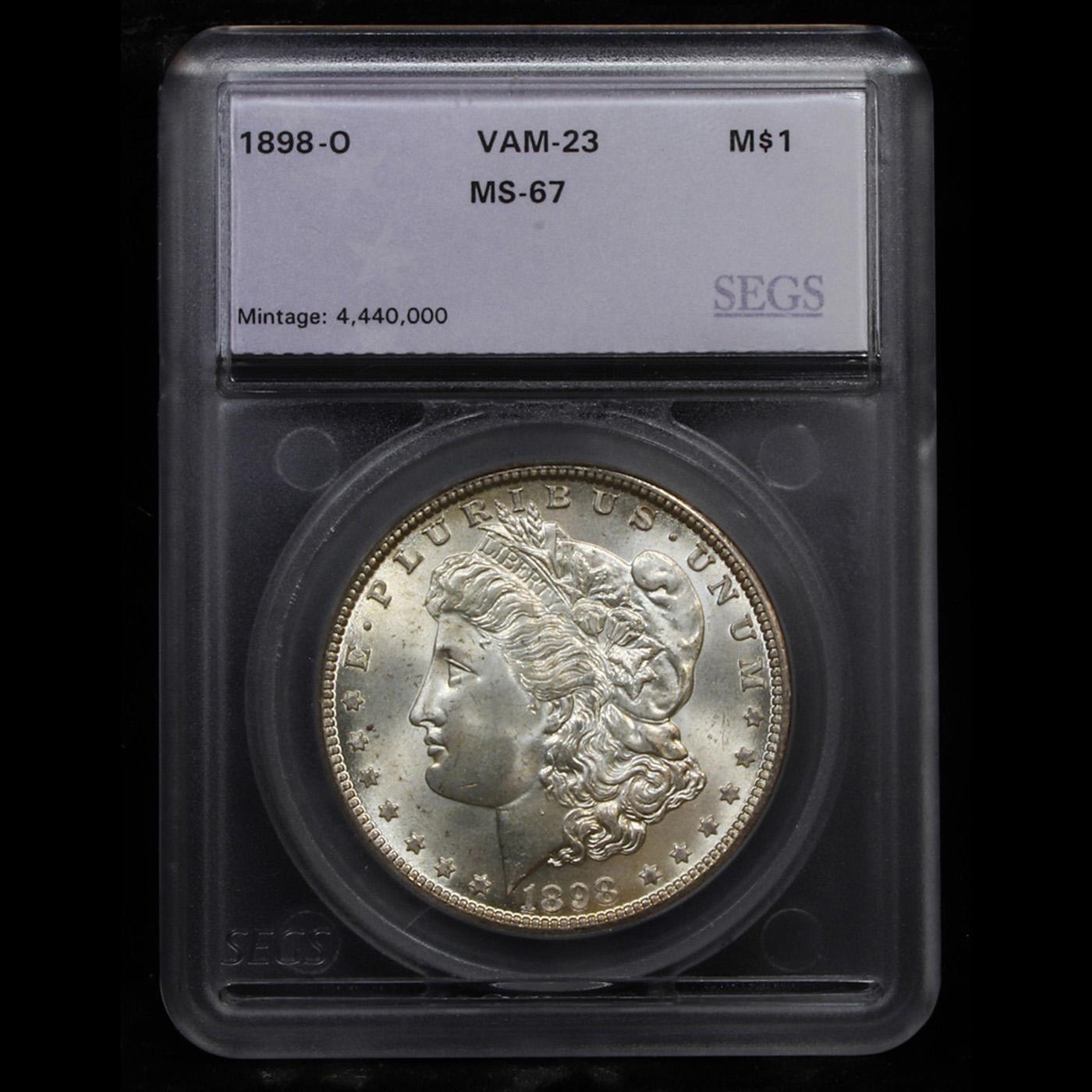 ***Auction Highlight*** 1898-o vam 23 Morgan Dollar $1 Graded ms67 By SEGS (fc)