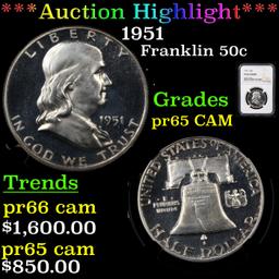 Proof ***Auction Highlight*** NGC 1951 Franklin Half Dollar 50c Graded pr65 CAM By NGC (fc)