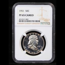 Proof ***Auction Highlight*** NGC 1951 Franklin Half Dollar 50c Graded pr65 CAM By NGC (fc)