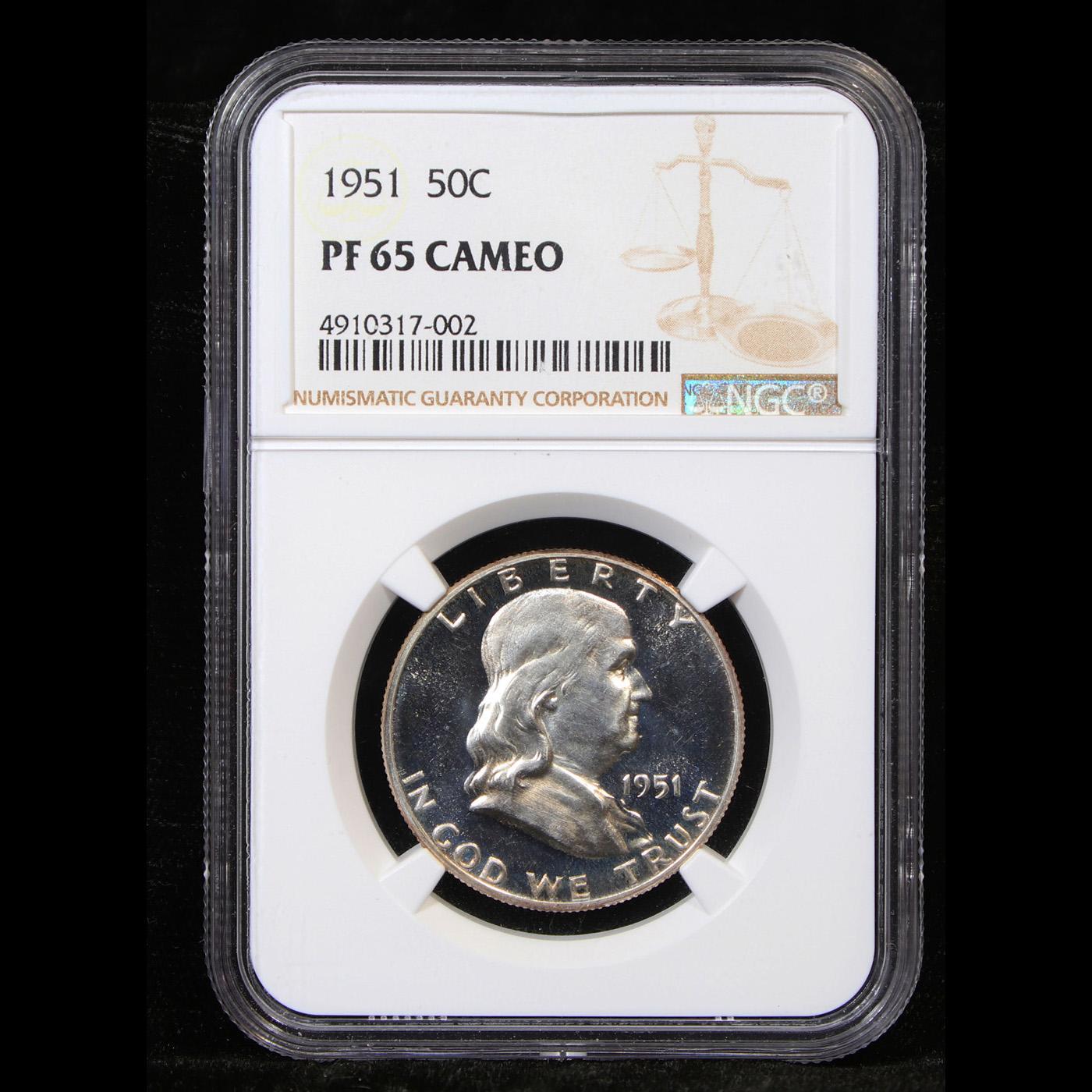 Proof ***Auction Highlight*** NGC 1951 Franklin Half Dollar 50c Graded pr65 CAM By NGC (fc)