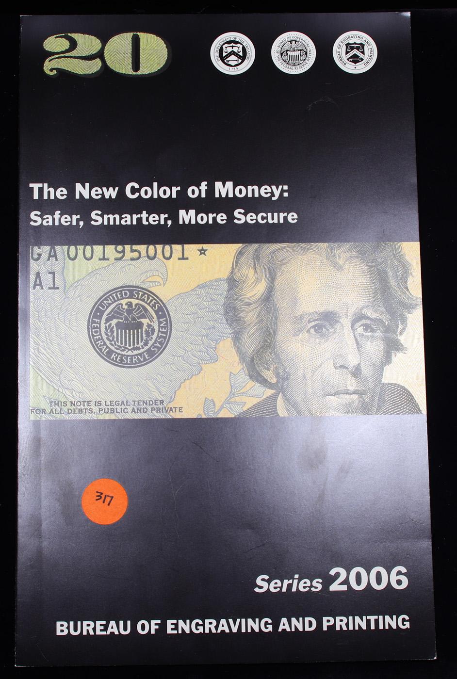 UNCUT MINT SHEET of 4x 2006 $20 Federal Reserve Notes All GEM or Better W/ COA.