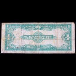 1923 $1 large size Blue Seal Silver Certificate, Fr-237 Signatures of Speelman & White Grades vf, ve