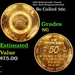 1959 Schenectady County New York Sesquicentennial So Called Half Dollar 50c