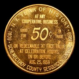 1959 Schenectady County New York Sesquicentennial So Called Half Dollar 50c