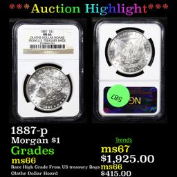 ***Auction Highlight*** NGC 1887-p Morgan Dollar $1 Graded ms66 BY NGC (fc)