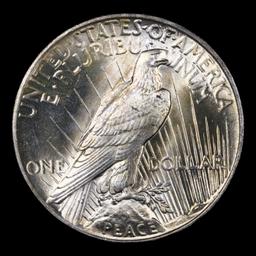 ***Auction Highlight*** 1925-p Peace Dollar $1 Graded ms66+ By SEGS (fc)