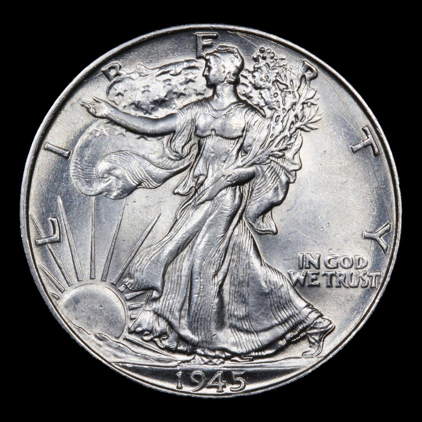 1945-p Walking Liberty Half Dollar 50c Grades Select+ Unc