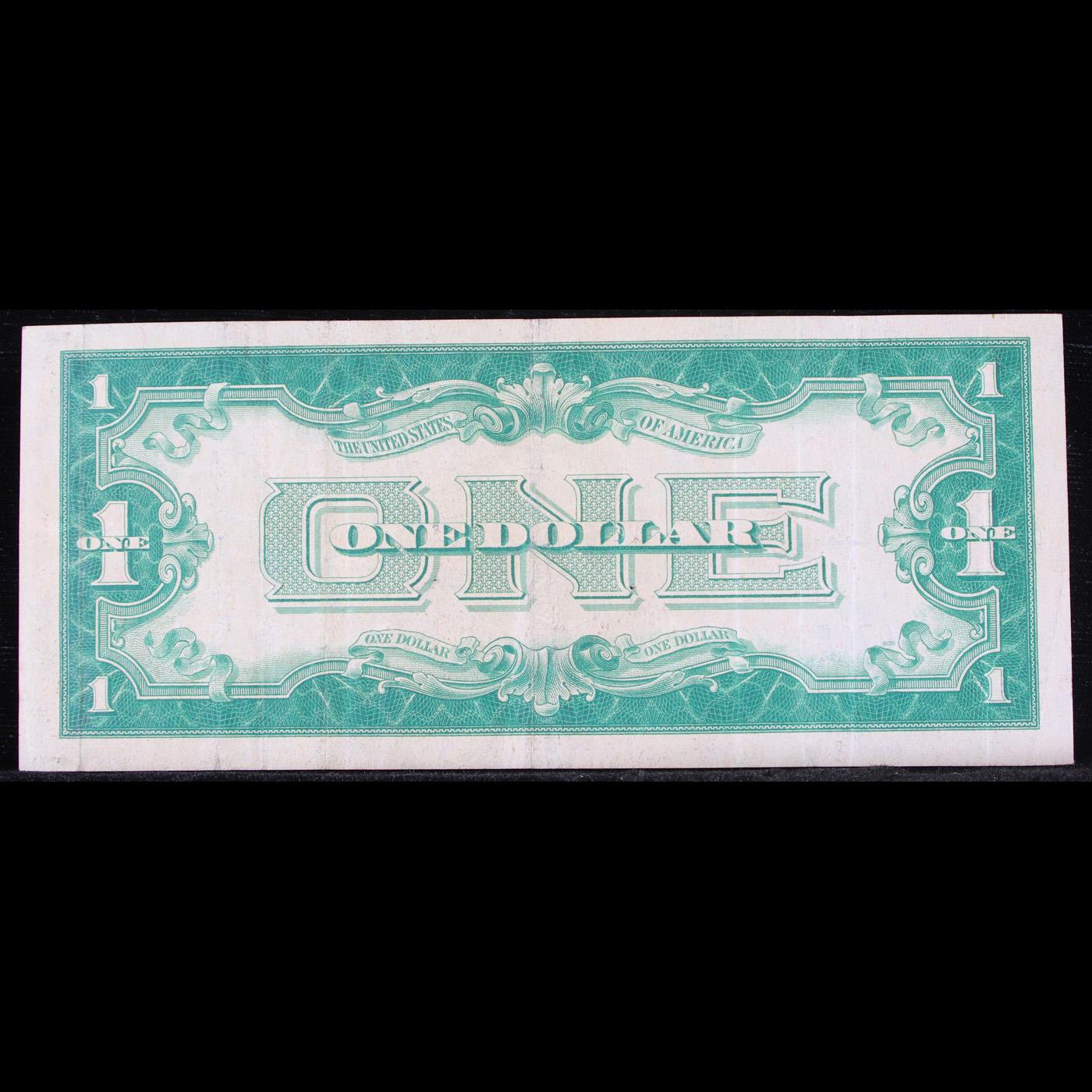 *Star Note* 1928 $1 Blue Seal Silver Certificate "Funnyback" Grades vf+