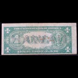 1935A $1 Silver Certificate Hawaii WWII Emergency Currency Grades f+