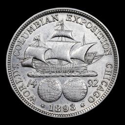 1893 Columbian Old Commem Half Dollar 50c Grades Choice AU/BU Slider
