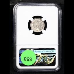 Proof NGC 1866 Three Cent Copper Nickel 3cn Graded pr64 BY NGC