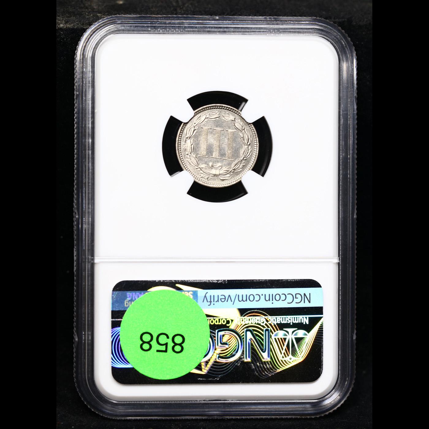 Proof NGC 1866 Three Cent Copper Nickel 3cn Graded pr64 BY NGC