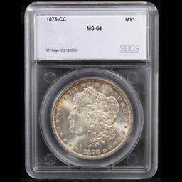 ***Auction Highlight*** 1878-cc Morgan Dollar $1 Graded ms64 By SEGS (fc)