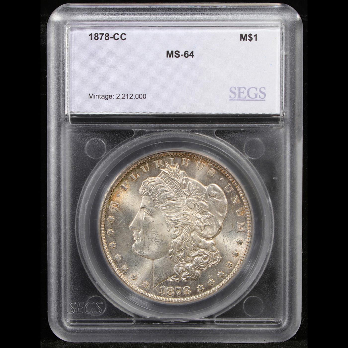 ***Auction Highlight*** 1878-cc Morgan Dollar $1 Graded ms64 By SEGS (fc)