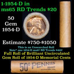 Shotgun Lincoln 1c roll, 1954-d 50 pcs Brandt Wrapper