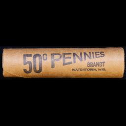 Shotgun Lincoln 1c roll, 1954-d 50 pcs Brandt Wrapper