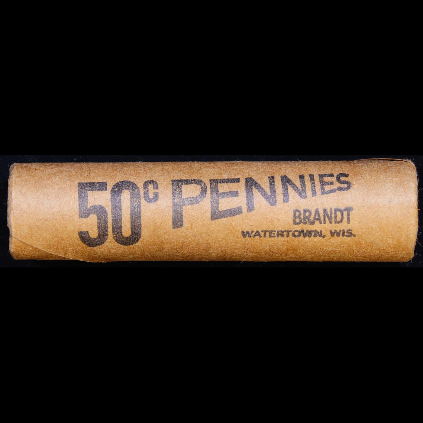 Shotgun Lincoln 1c roll, 1954-d 50 pcs Brandt Wrapper
