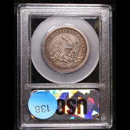 ***Auction Highlight*** 1855-s Arrows Seated Half Dollar 50c Graded vf++ By USCG (fc)
