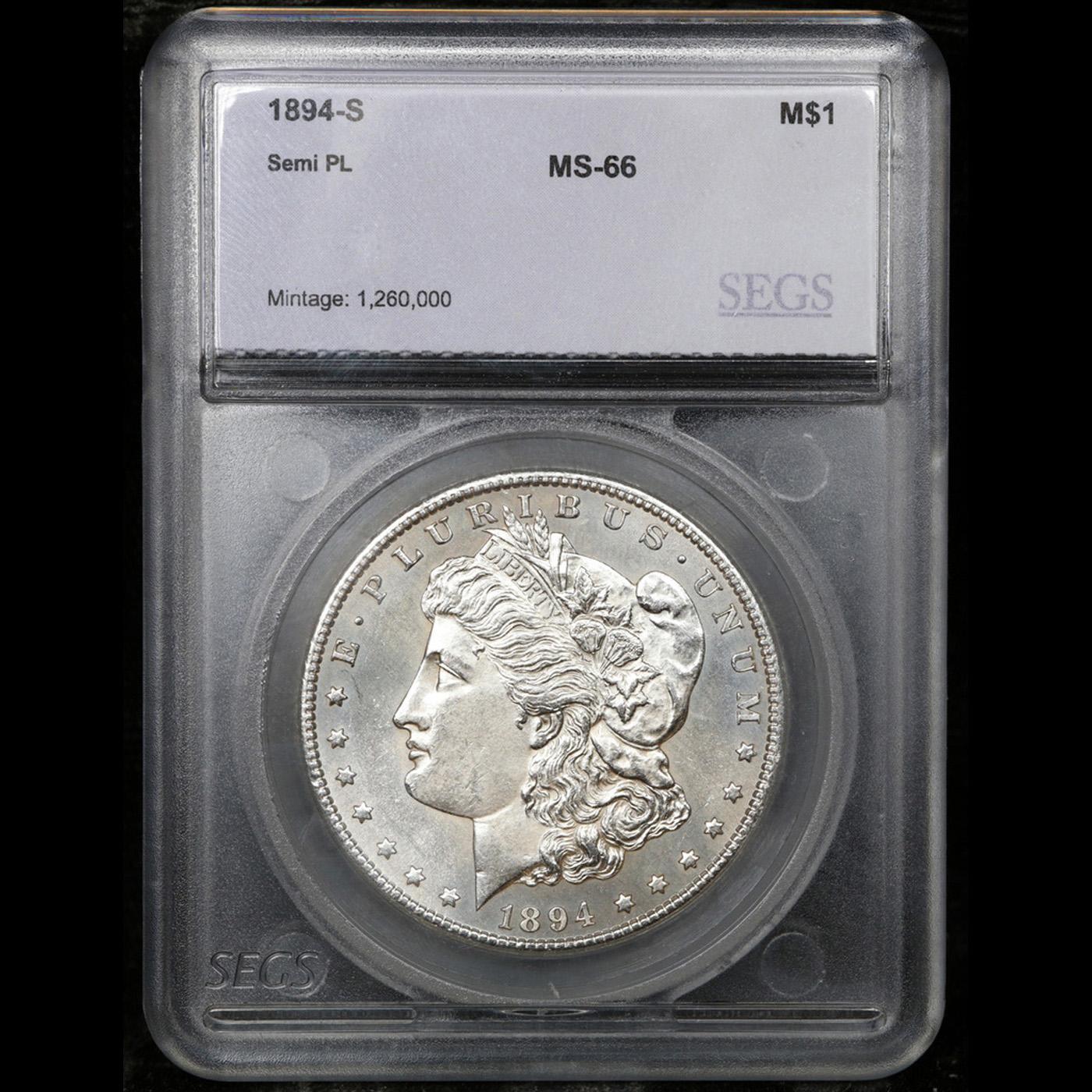 ***Auction Highlight*** 1894-s Morgan Dollar 1 Graded ms66 By SEGS (fc)