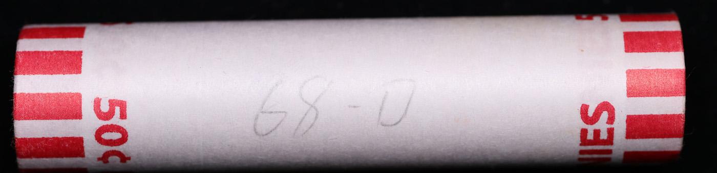 Shotgun Lincoln 1c roll, 1968-d 50 pcs Bank Wrapper.