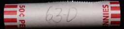 Shotgun Lincoln 1c roll, 1963-d 50 pcs Bank Wrapper.
