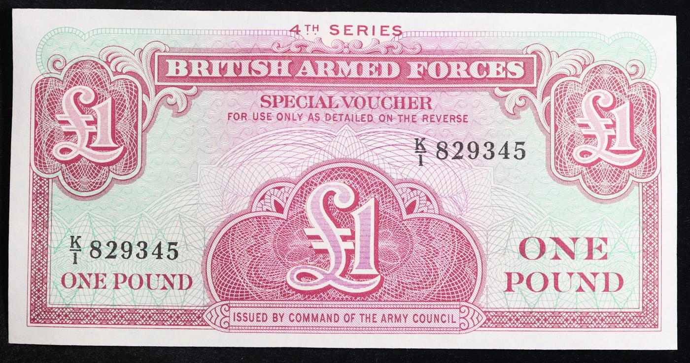 2x Consecutive 1962 ND 4th Series British Armed Forces 1 Pound Special Vouchers, All CU! Grades CU