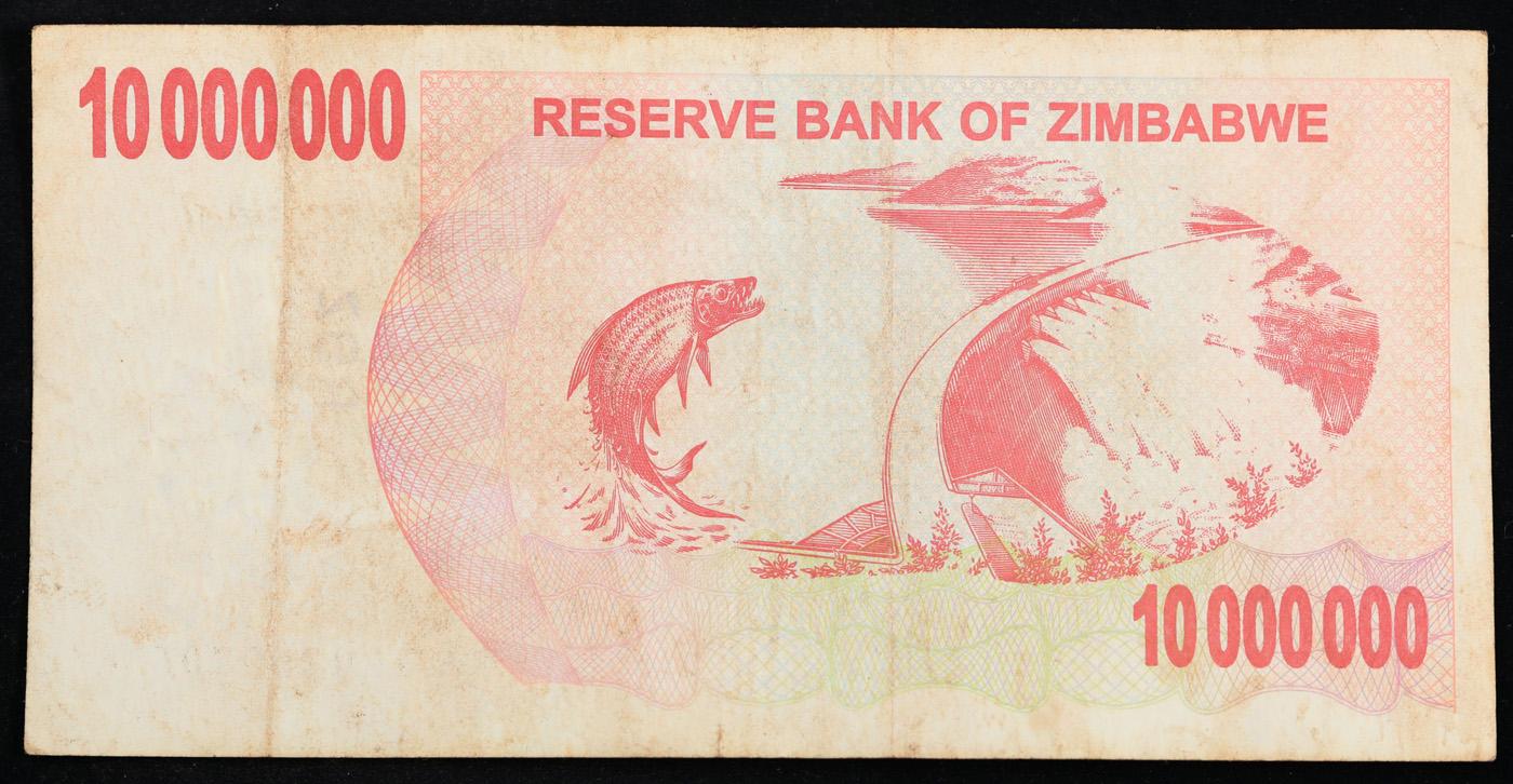 2006-2008 Zimbabwe 10 Million Dollars (ZWN) Emergency Bearer Check Notes P# 55a Grades vf++