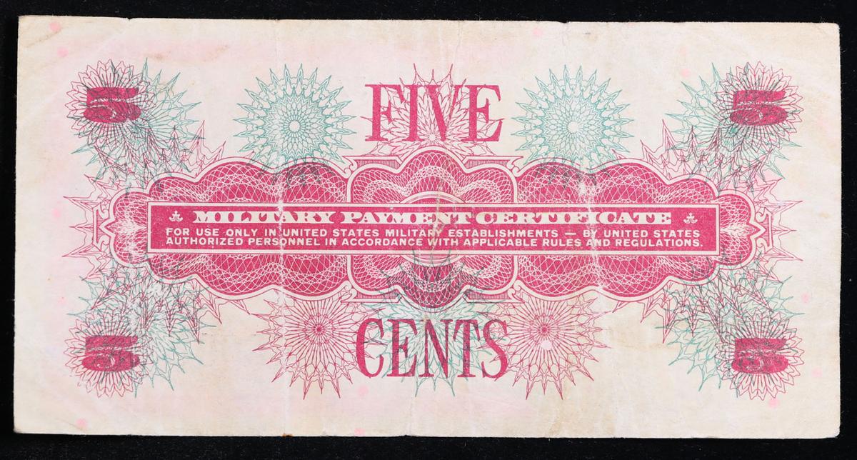 1968 U.S. Military Payment 5 Cents Note P: M64A Grades vf+