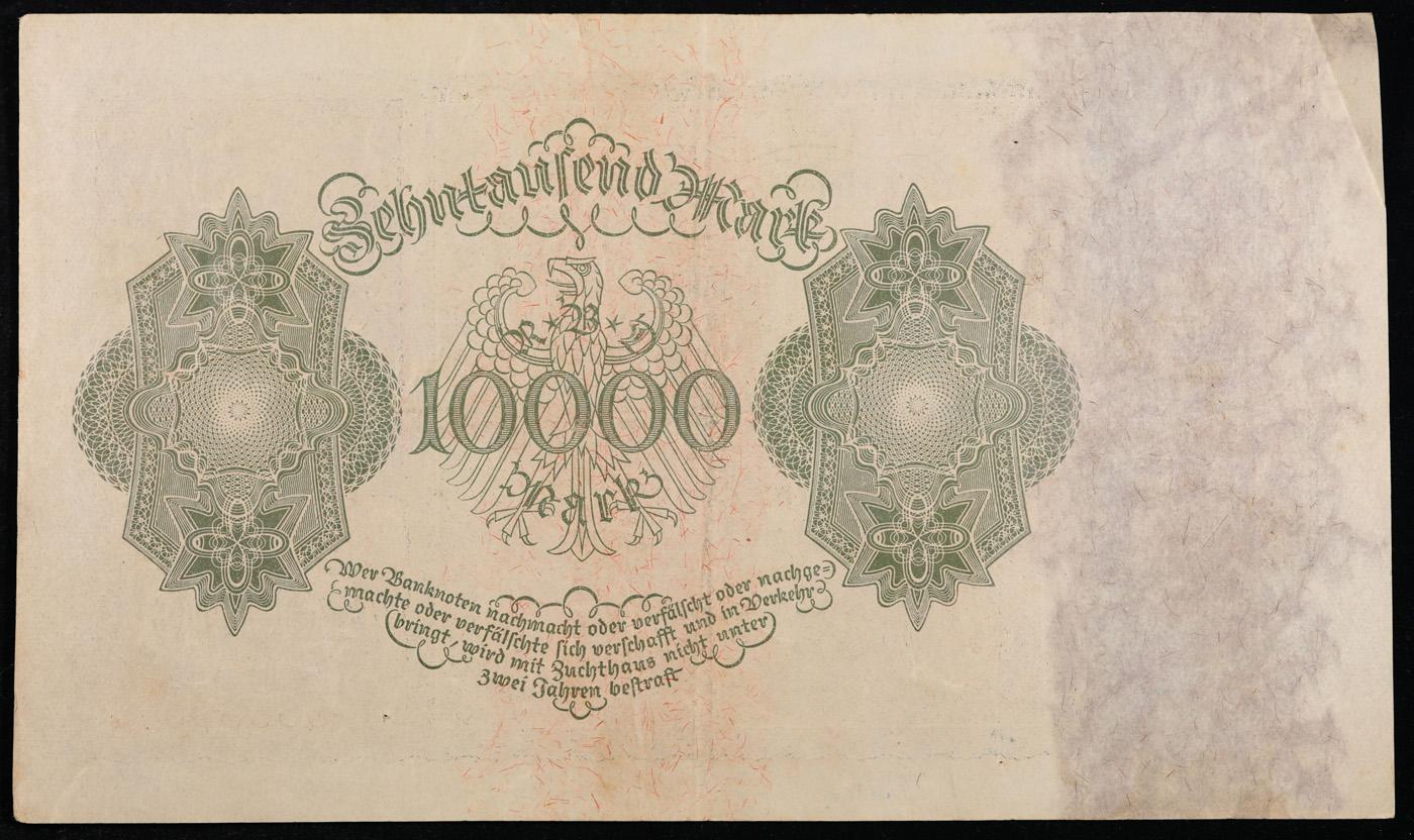 1922 Weimar Germany 10,000 Mark Vampire Note P: 71 Grades Select AU