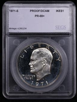 Proof 1971-s Silver Eisenhower Dollar $1 Graded pr69+ DCAM BY SEGS