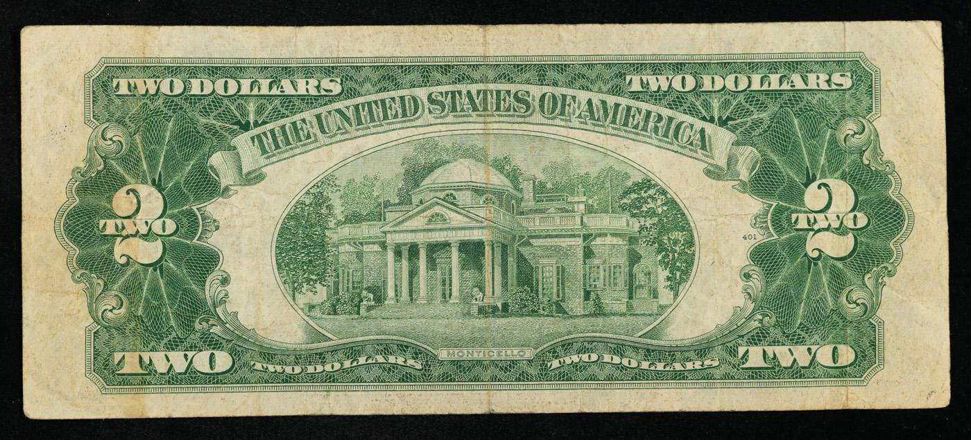 1953 $2 Red Seal United States Note Grades vf+