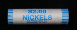 BU Shotgun Jefferson 5c roll, 2003-p 40 pcs N.F. String & Son $2 Nickel Wrapper