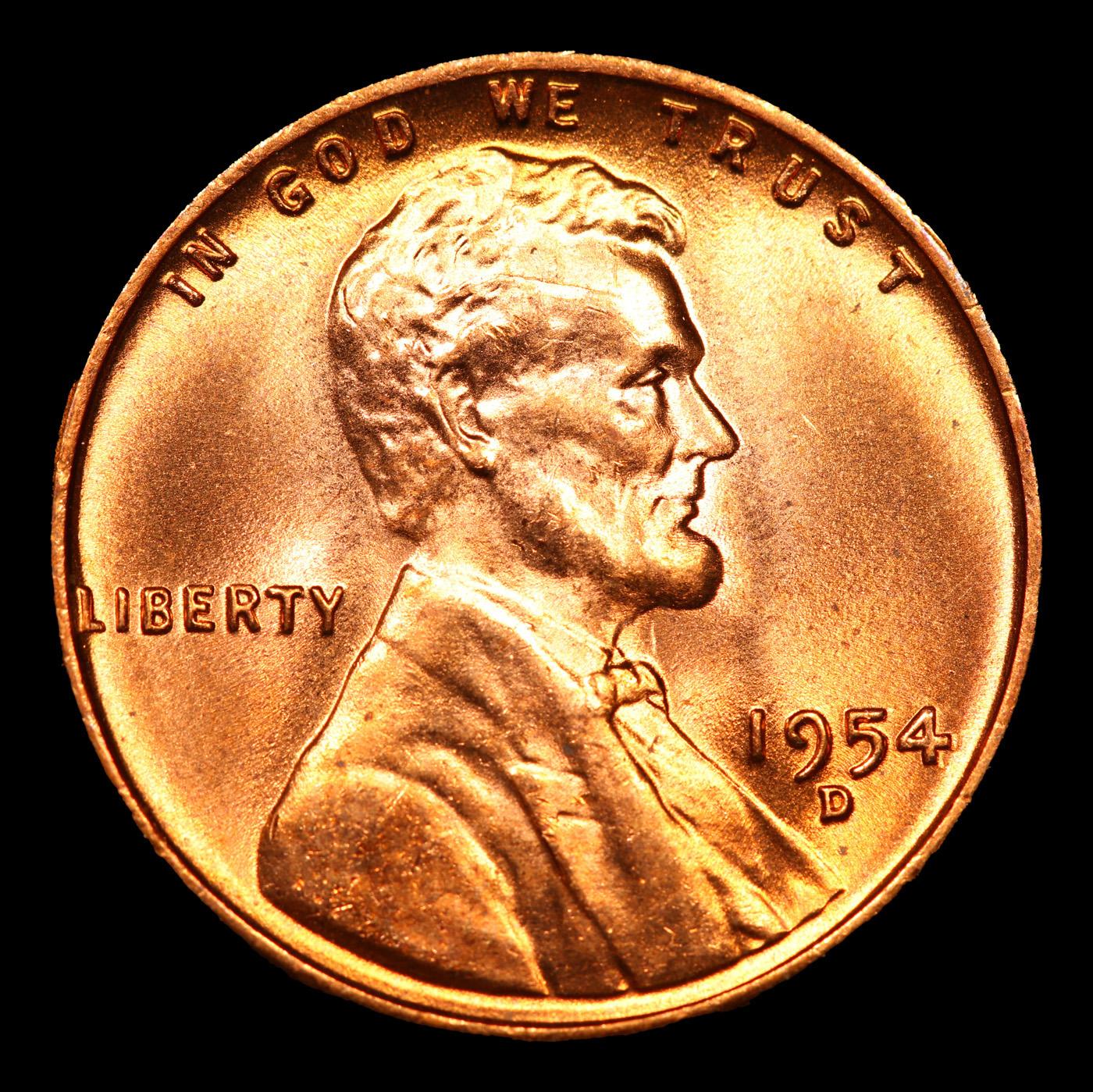 ***Auction Highlight*** 1954-d Lincoln Cent TOP POP! 1c Graded GEM++ RD By USCG (fc)