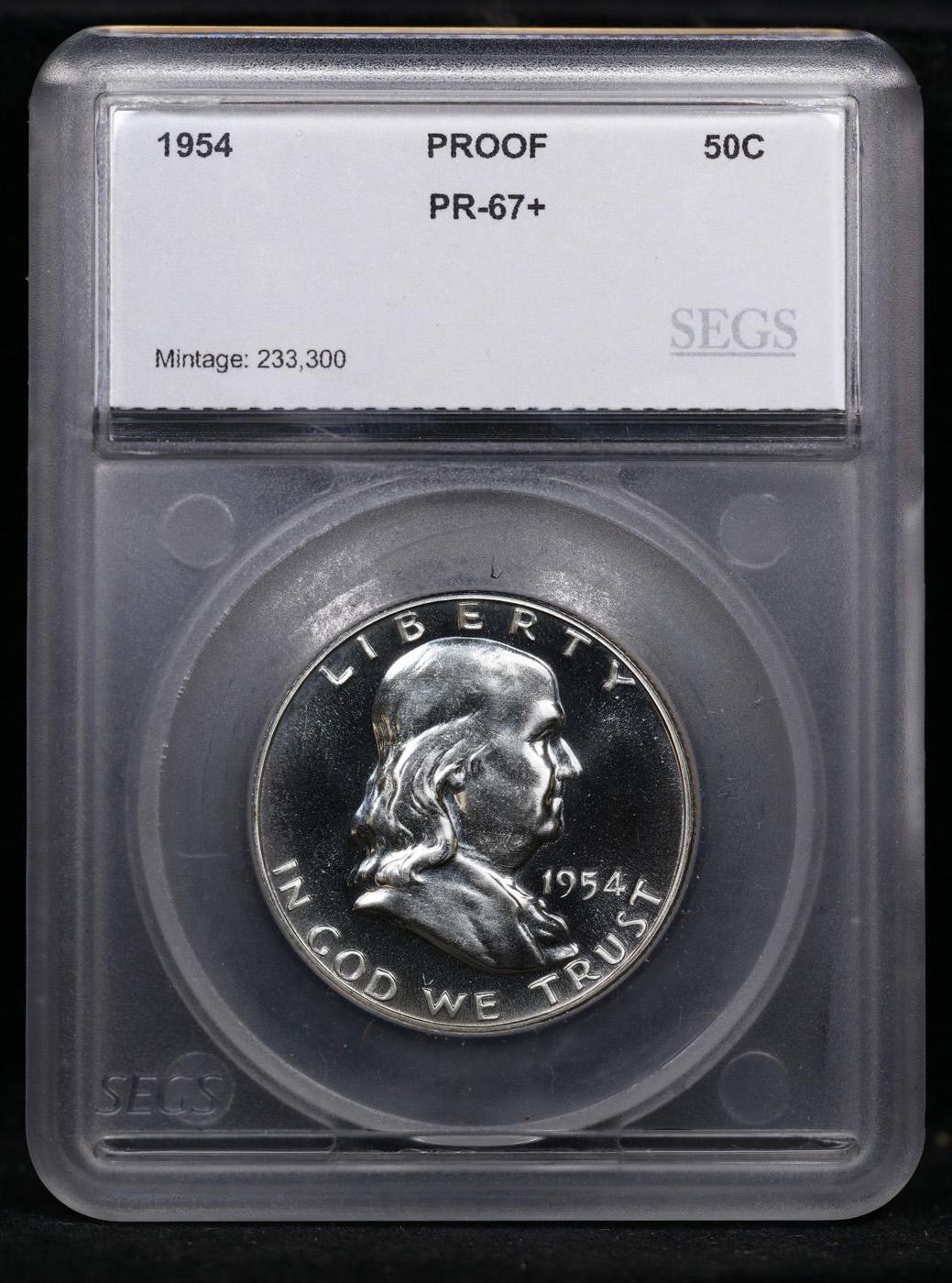 Proof ***Auction Highlight*** 1954 Franklin Half Dollar 50c Graded pr67+ BY SEGS (fc)