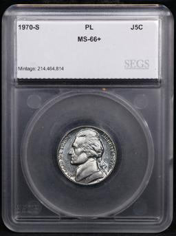 ***Auction Highlight*** 1970-s Jefferson Nickel TOP POP! 5c Graded ms66+ PL BY SEGS (fc)