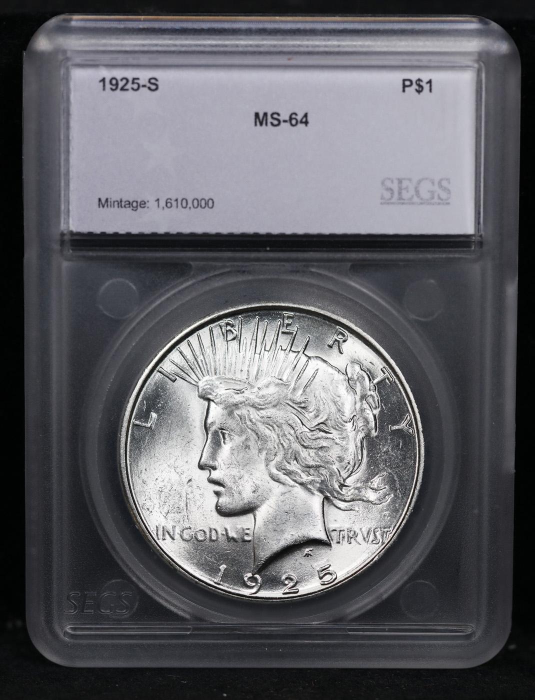 ***Auction Highlight*** 1925-s Peace Dollar $1 Graded ms64 By SEGS (fc)