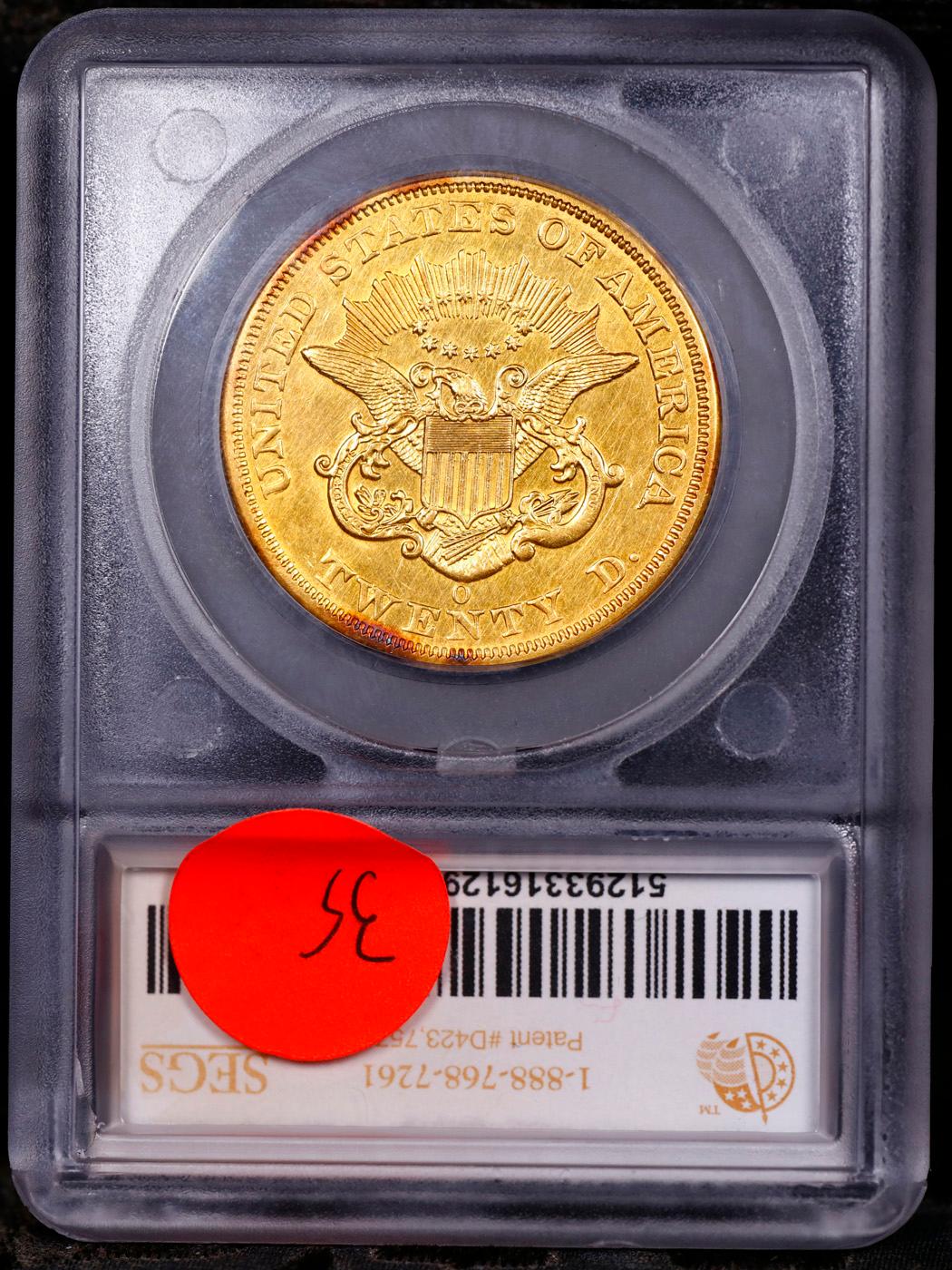 ***Auction Highlight*** 1851-o Gold Liberty Double Eagle Near Top Pop! $20 Graded ms62 details By SE